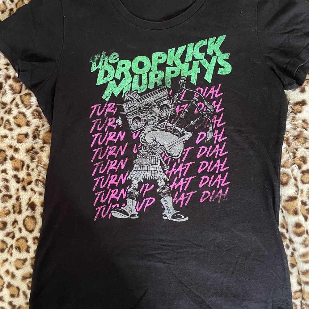 DROPKICK MURPHY’S Graphic Tee - Green & Pink Print